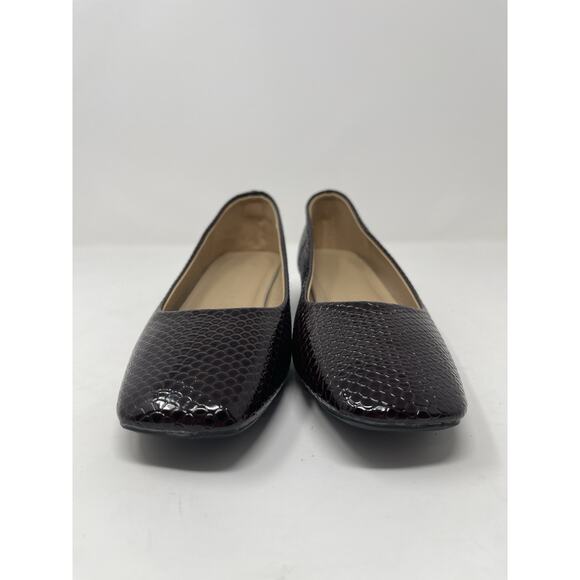 WEI MING XIN Shoes EUR 37 (US 6.5) Square Toe low block heel Faux Patent Plum - Picture 2 of 11